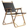 54.5*58*73.5cm Large Aluminum Frame 600D Khaki Oxford Fabric Loading 100kg Imitation Wood Grain Spray Paint Camping Chair Black