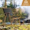 54.5*58*73.5cm Large Aluminum Frame 600D Khaki Oxford Fabric Loading 100kg Imitation Wood Grain Spray Paint Camping Chair Black